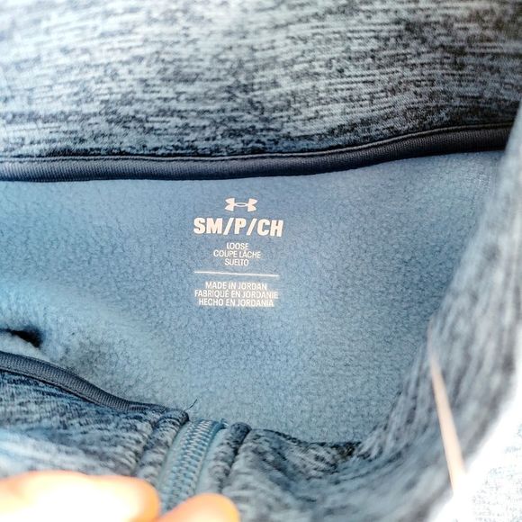 New Under Armour men's sweater 1/4 zip fleece blue icy small gift - Picture 7 of 9